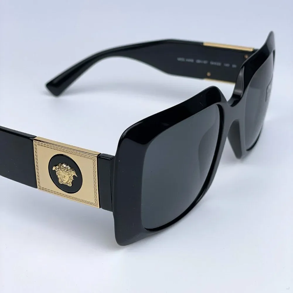 NEW Versace VE4405 GB1/87 Black Gray Square Women Sunglasses